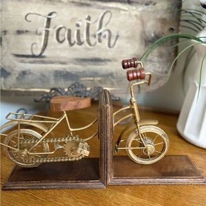 Vintage bicycle bookends